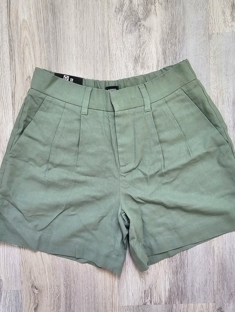 New Express Linen Blend Casual High Waist Shorts